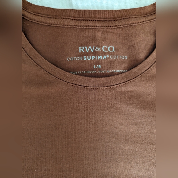 RW&co Supima Cotton T-Shirt Men's Size Large - Picture 4 of 4